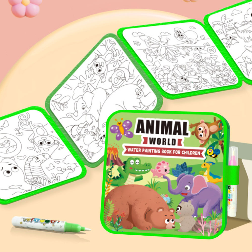 Reusable Water Magic Coloring Book - Детские магические водные раскраски, многоразовые обучающие