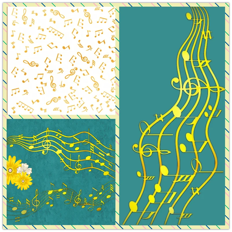 Blank Sheet Music Notebook - Ноты, музыкальный фон, горячая фольга, рождественские