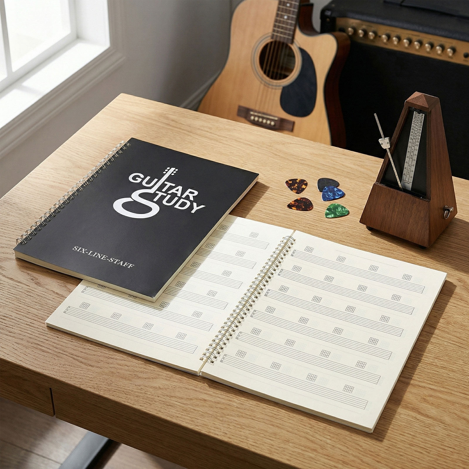 2 шт. блокнот для нот для гита – обзор и цена Blank Sheet Music Notebook