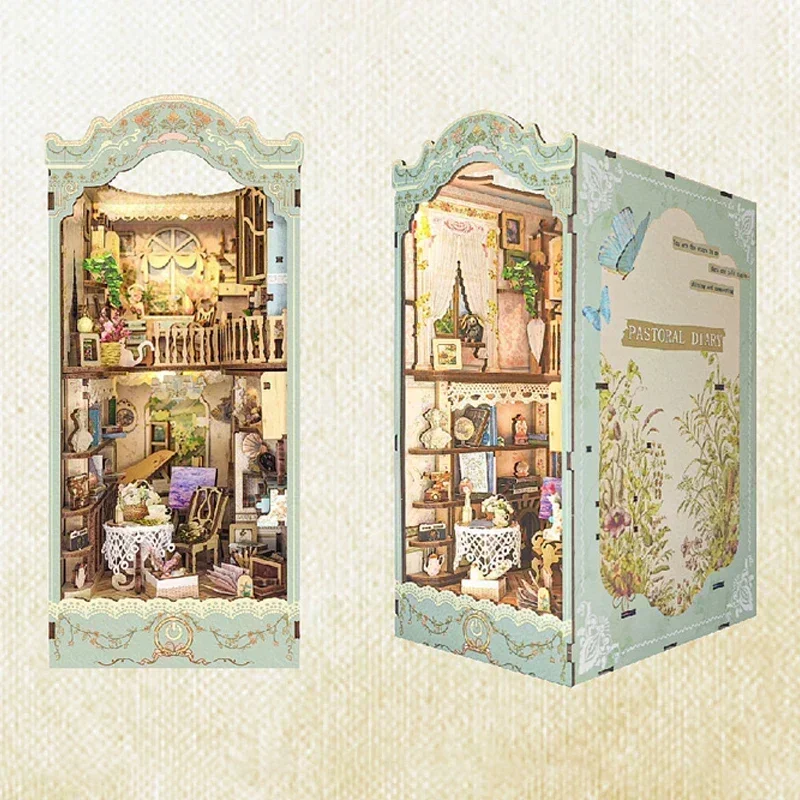 Сказочный город, книжная полка – обзор и цена Diy Wooden Book Nook Kit Shelf Insert