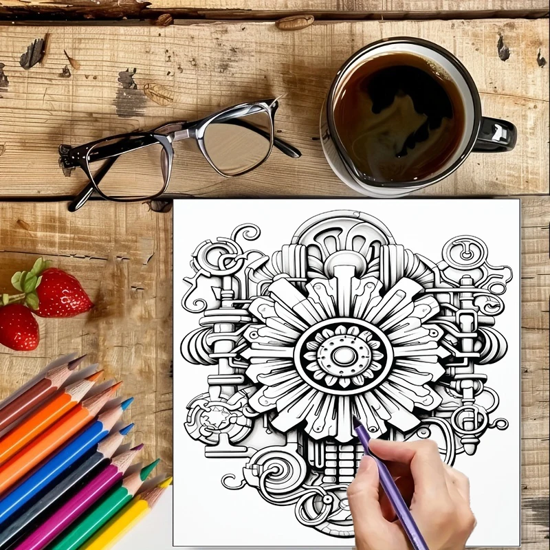 Книга-раскраска «Цветы в стиле – обзор и цена Adult Coloring Book Stress Relief